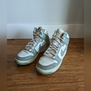 Nike Dunk High Retro Green High Tops Sneakers Women's White 6